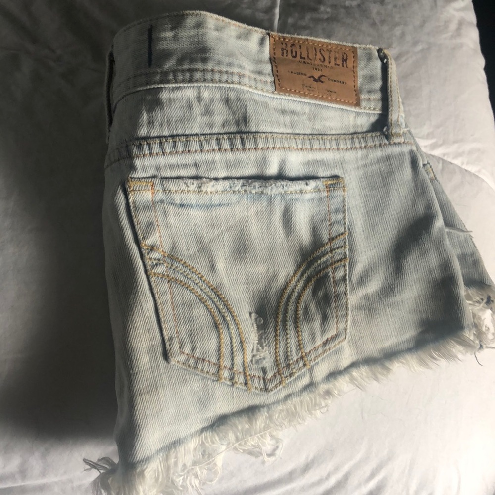 Hollister light wash ripped shorts